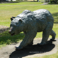 Rank good quality metal animal sculpture antique bronze walking bear statue for sale